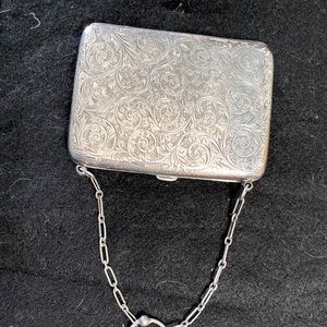 Antique silver card holder birks